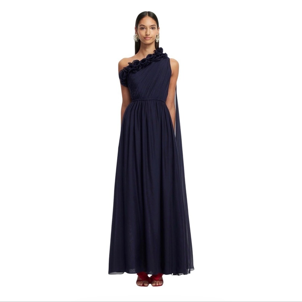 NEW LEO LIN Jenni One Shoulder Maxi Dress Indigo US 2/AU 6 NWT